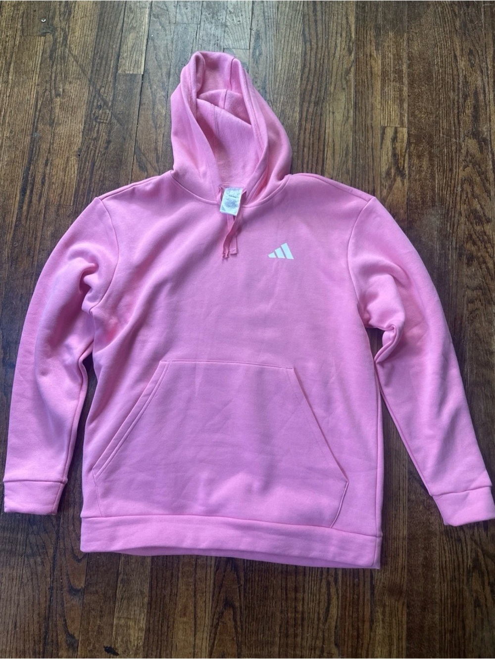 adidas Pink Hooded Sweatshirt with White Logo